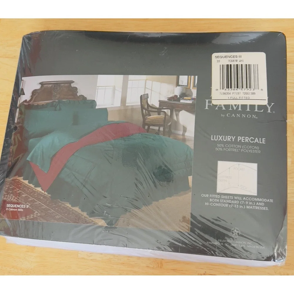 VTG 70's Cannon Royal Family Luxury Percale White Full Fitted Sheet NOS Sealed